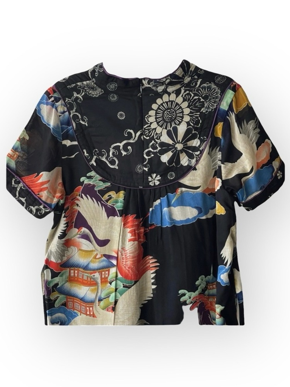 Y2K: Lucky Brand 𒀭 Asian Mixed Print Dress 𒀭Heavily Detailed Graphics 𒀭12 XXS - Picture 12 of 16